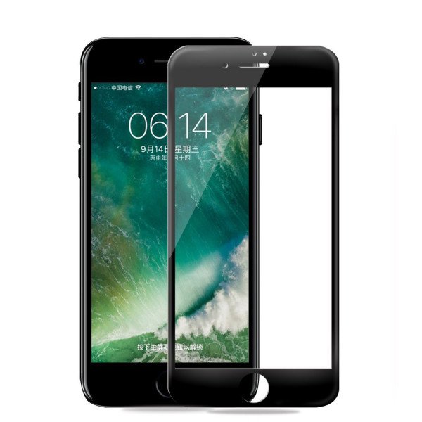 Wholesale iPhone 8 / 7 / 6S / 6 Full Soft Edge Cover Tempered Glass Screen Protector (Black)